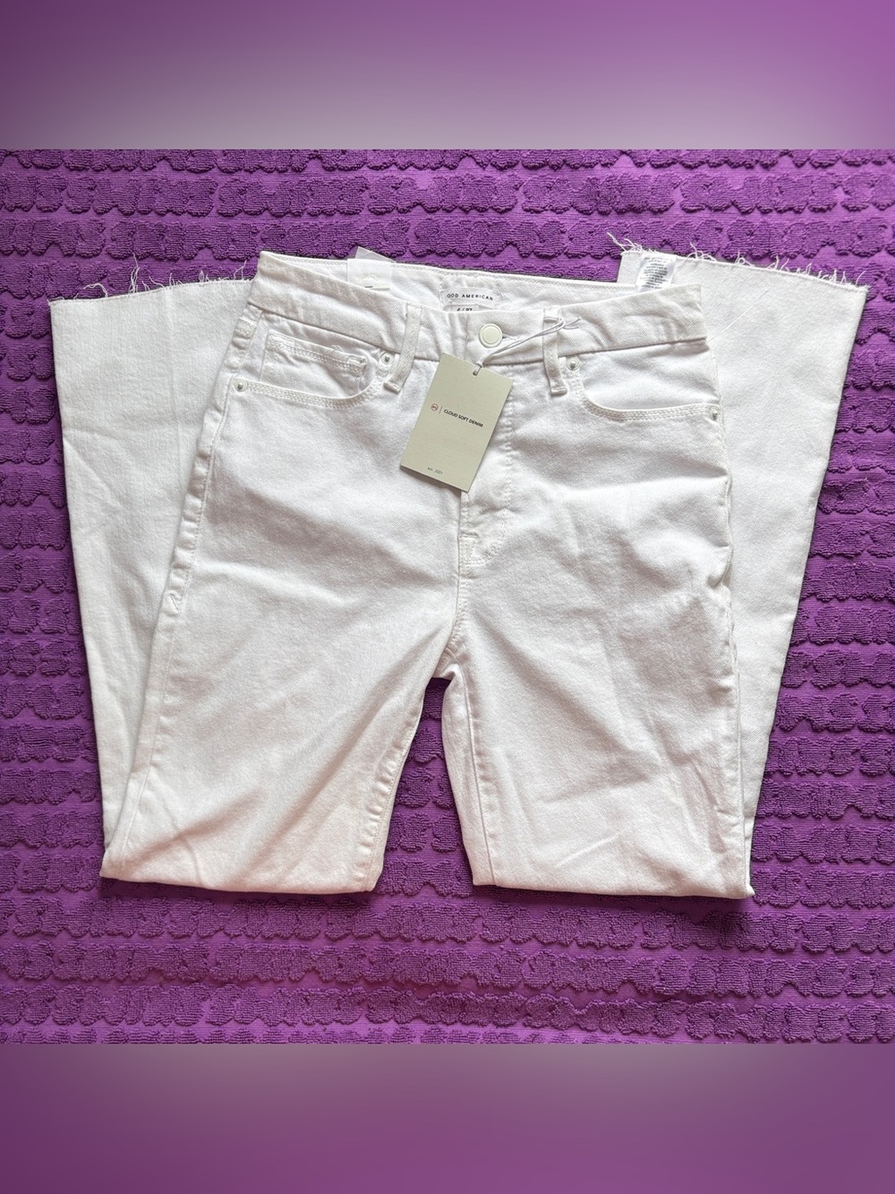 🤍 Good American JEANS Farrah Ankle Skinny Jeans | White | Sz. 26 | NWT 🏷